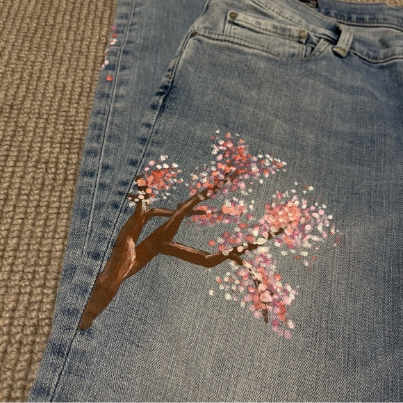 HANDPAINTED Pepe Jeans Slim Fit Mid Waist Jeans (27) - Picture 6 of 13